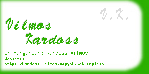 vilmos kardoss business card